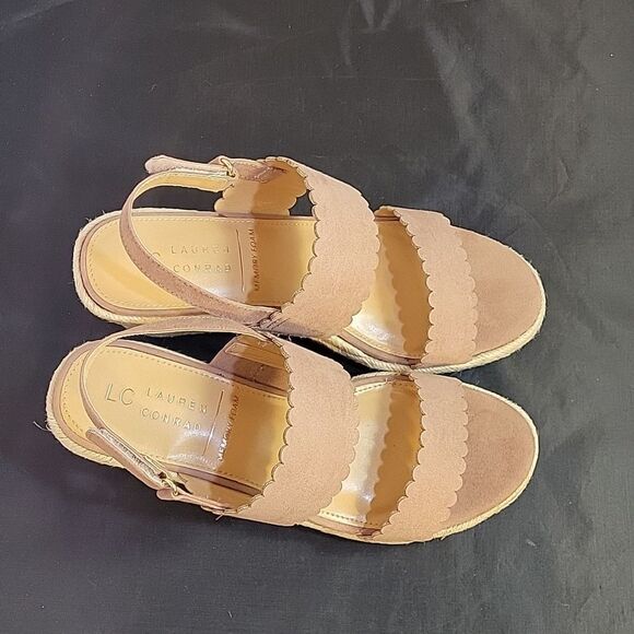 BRAND NEW LC LAUREN CONRAD CACTUS FLOWER WOMEN'S WEDGE SANDALS - Picture 11 of 16